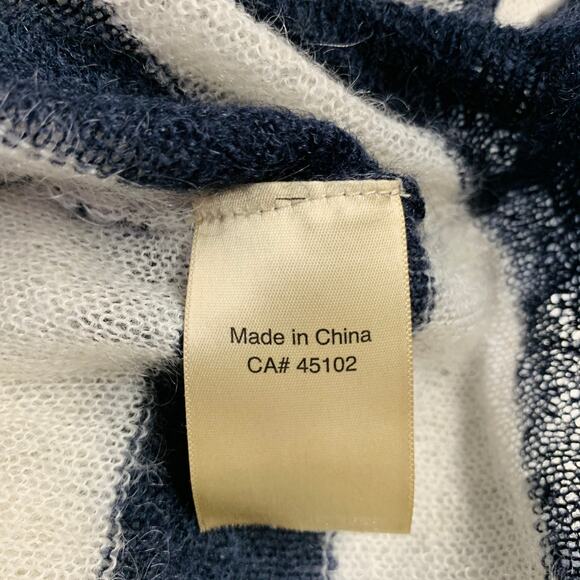SCOTCH AND SODA Size M Navy Cream Stripe Crew Neck Pullover - Picture 6 of 6